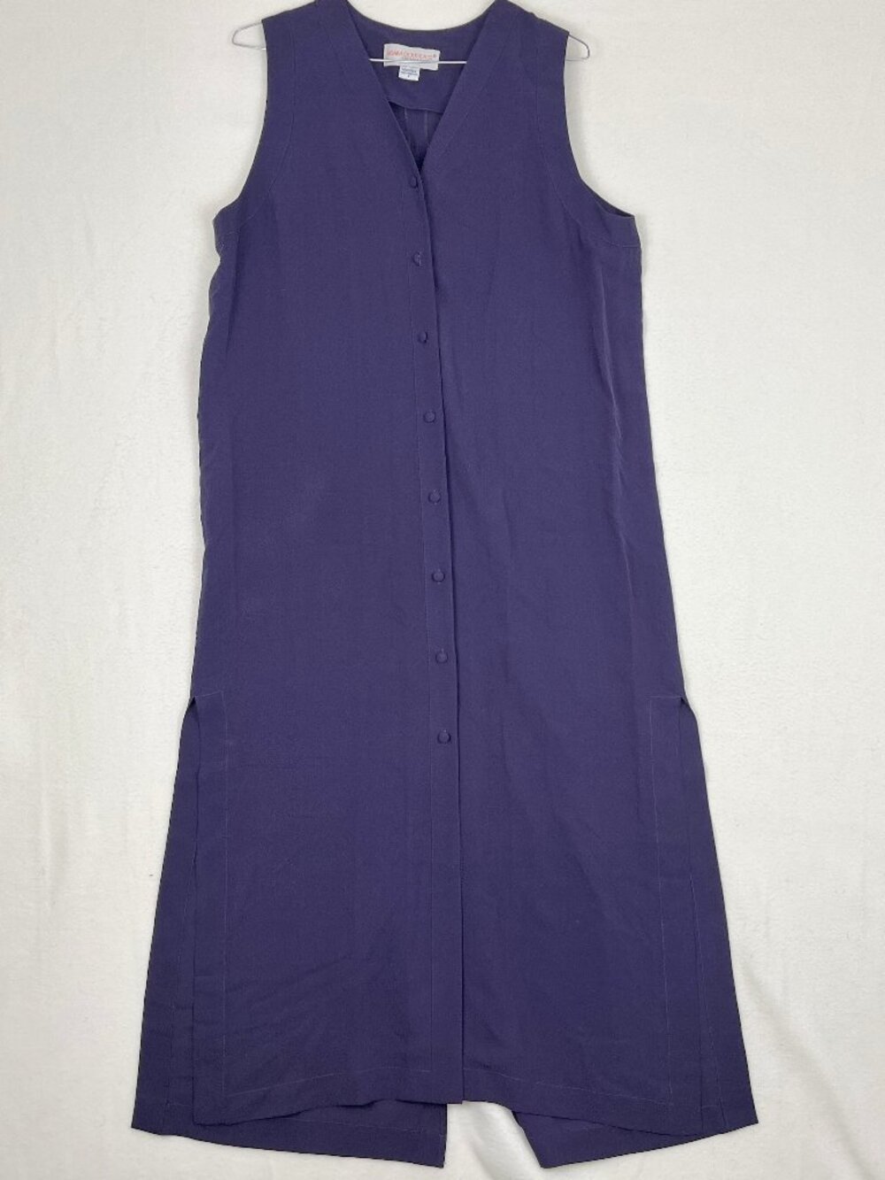 Vintage 90s Adam Douglass Adrianna Papell Silk Maxi Dress S Purple